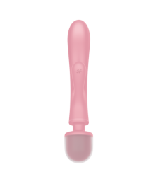 2 en 1 Vibromasseur rabbit et wand rose USB Triple Lover Satisfyer - CC597843